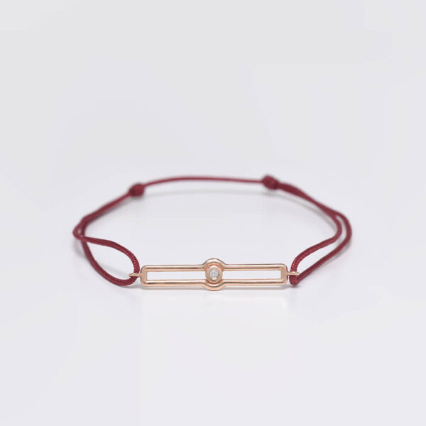 Bar Pırlanta ve Altın İp Bileklik