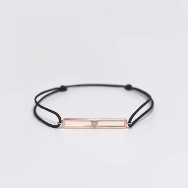 Bar Pırlanta ve Altın İp Bileklik