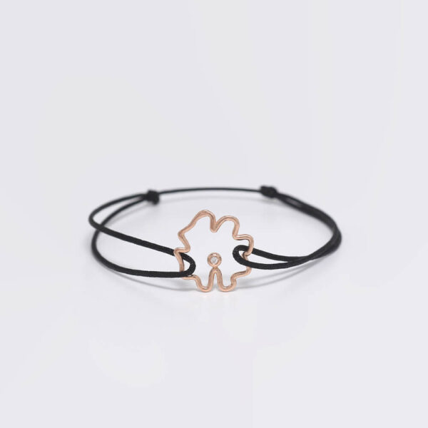 Çiçek Pırlanta ve Altın İp Bileklik