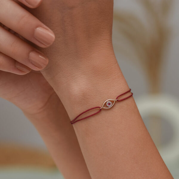 Göz Pırlanta & Yakut ve Altın İp Bileklik