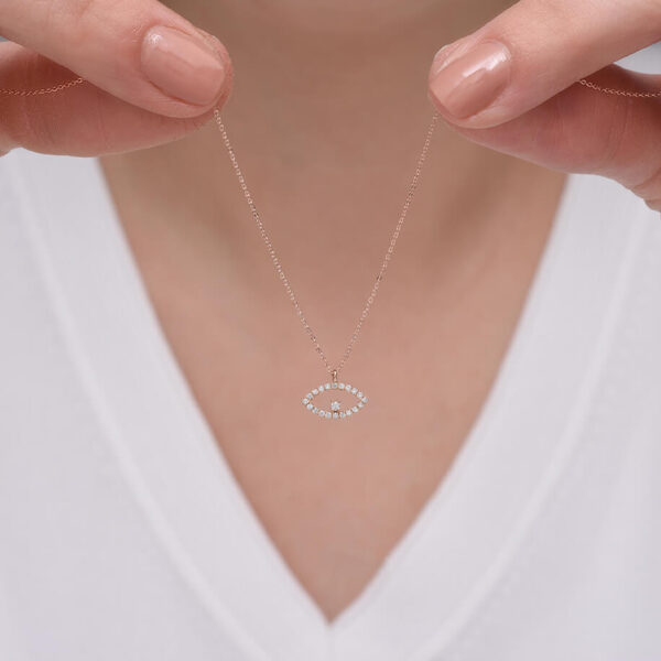 Göz pırlanta ve altın kolye