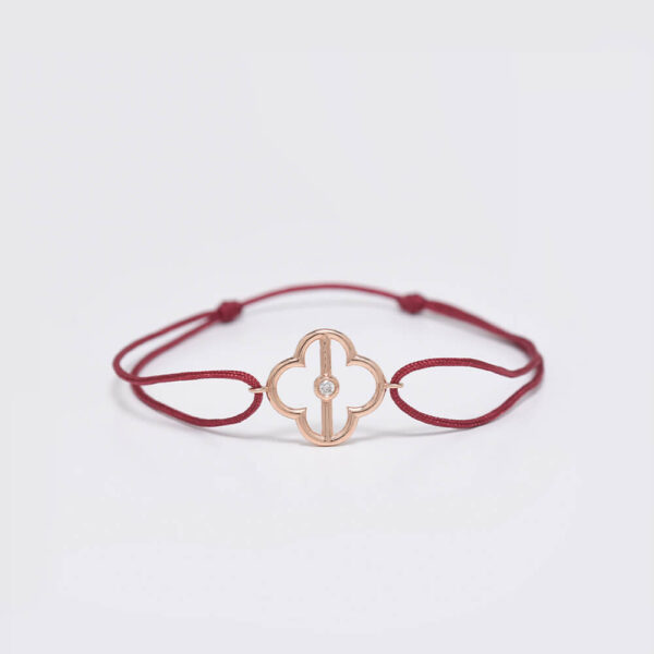 Yonca Pırlanta ve Altın İp Bileklik