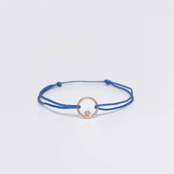 Yuvarlak Pırlanta ve Altın İp Bileklik