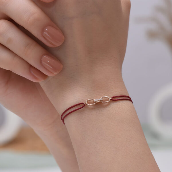 Zincir Pırlanta ve Altın İp Bileklik