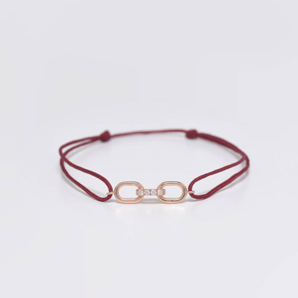 Zincir Pırlanta ve Altın İp Bileklik