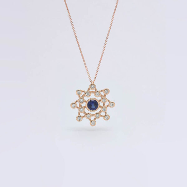 Tohum Pırlanta & Safir ve Altın Kolye