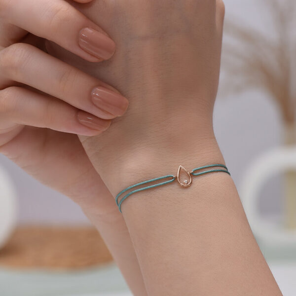 Damla Pırlanta ve Altın İp Bileklik