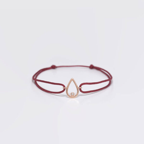 Damla pırlanta ve altın ip bileklik