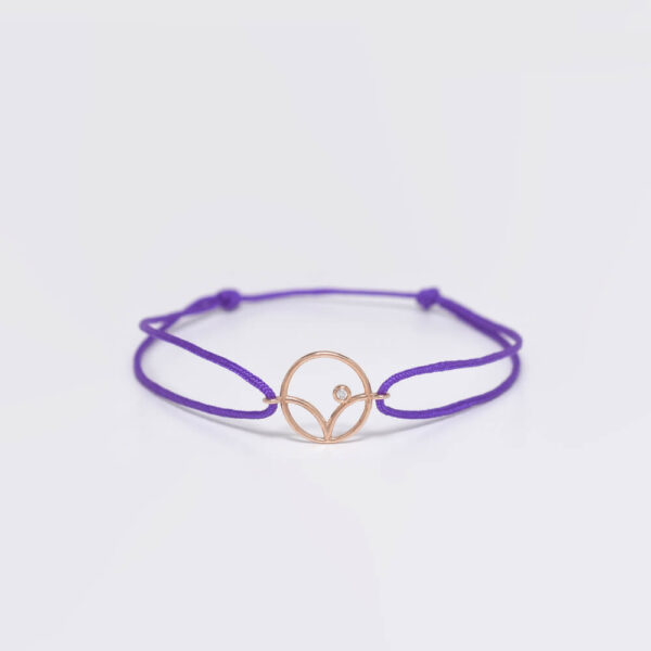 Lotus pırlanta ve altın ip bileklik