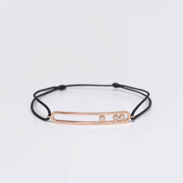 Bar Pırlanta ve Altın İp Bileklik