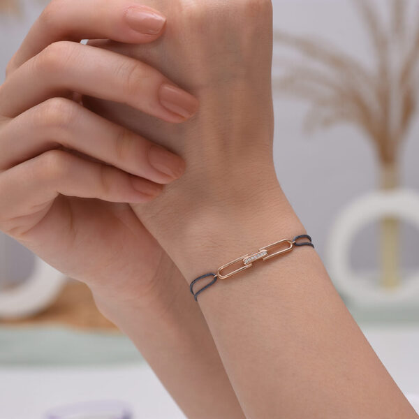 Bar Pırlanta ve Altın İp Bileklik