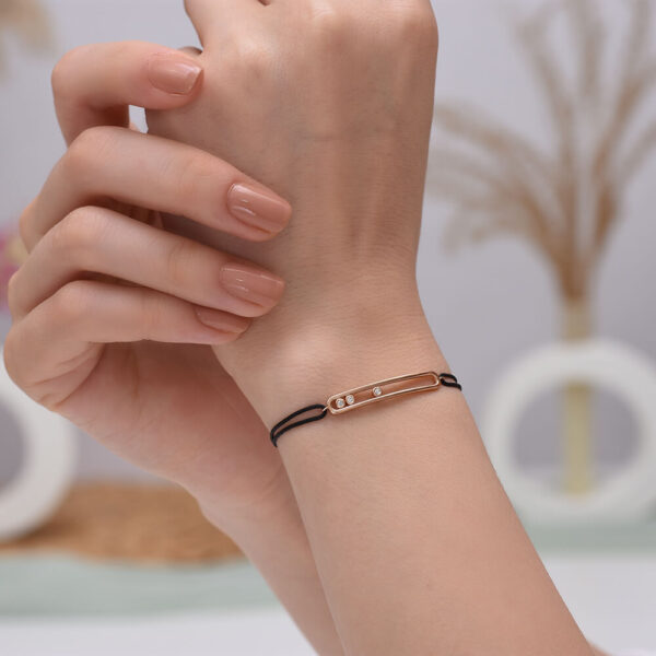 Bar Pırlanta ve Altın İp Bileklik