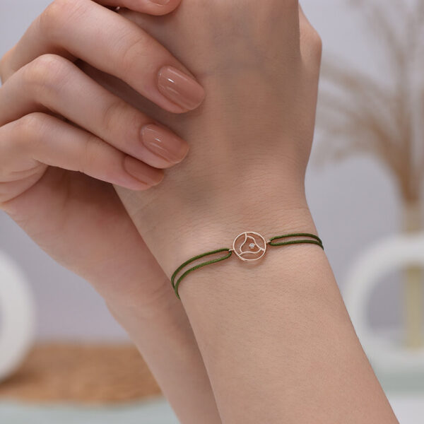 Çakra Pırlanta ve Altın İp Bileklik