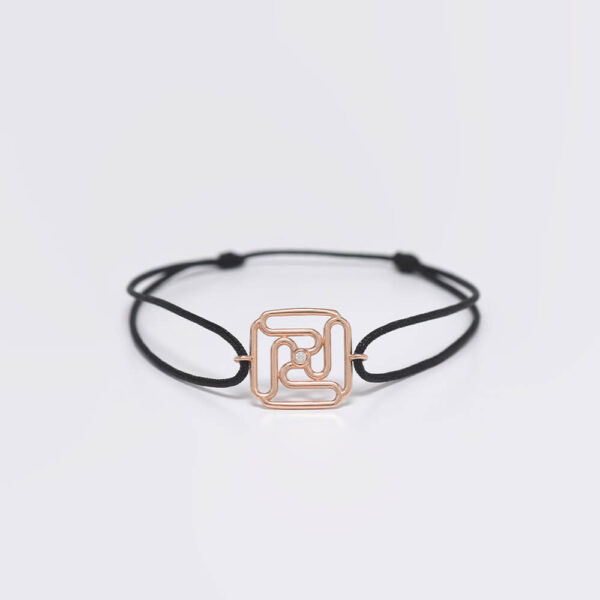 Çakra Pırlanta ve Altın İp Bileklik