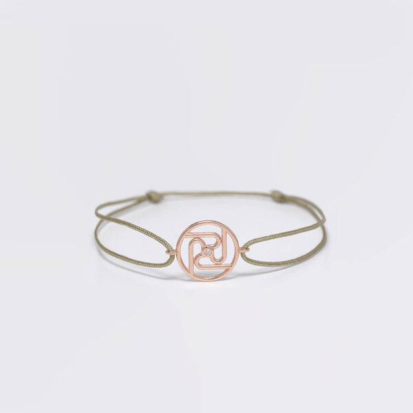 Çakra Pırlanta ve Altın İp Bileklik