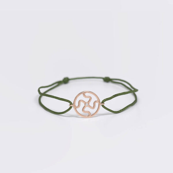 Çakra Pırlanta ve Altın İp Bileklik