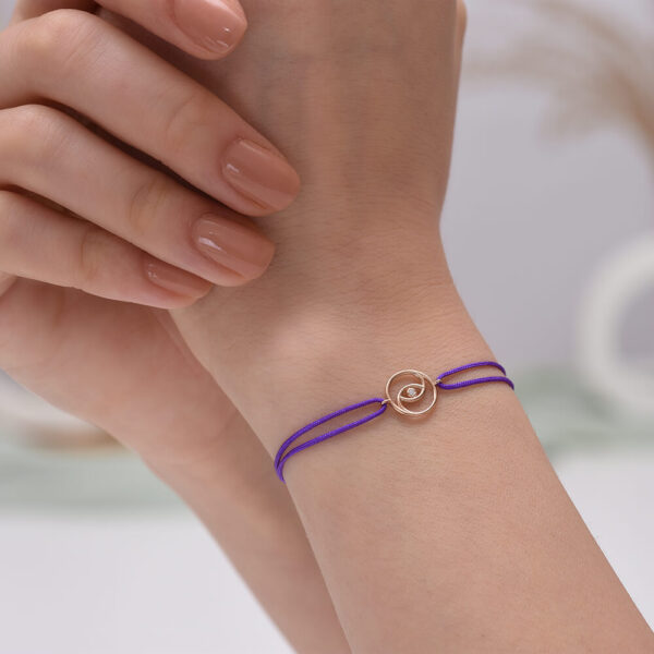 Göz Pırlanta ve Altın İp Bileklik