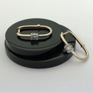 Halka Baget Pırlanta ve Altın Küpe