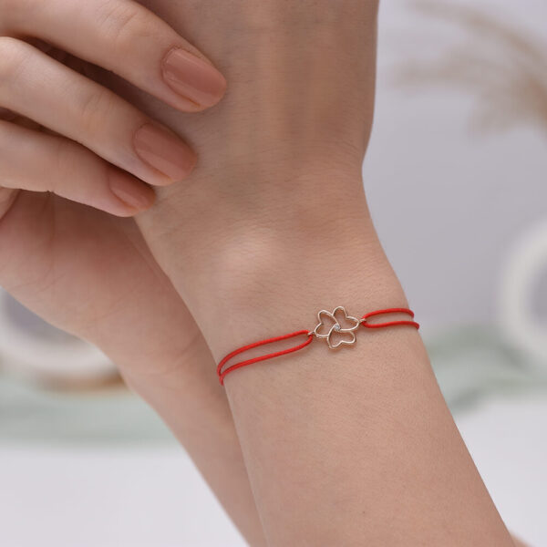 Kalp Pırlanta ve Altın İp Bileklik