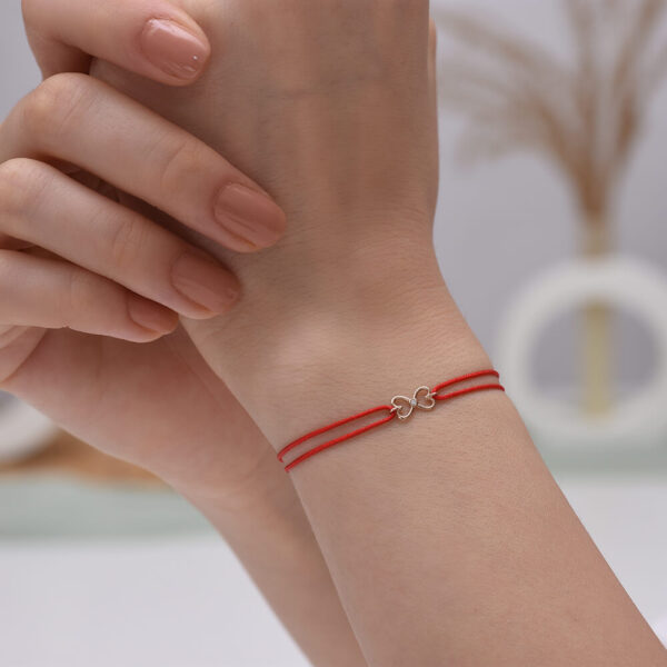 Kalp Pırlanta ve Altın İp Bileklik