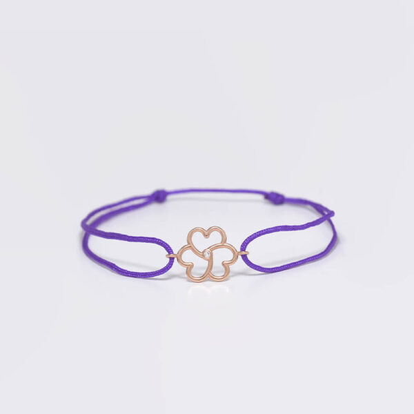 Kalp pırlanta ve altın ip bileklik