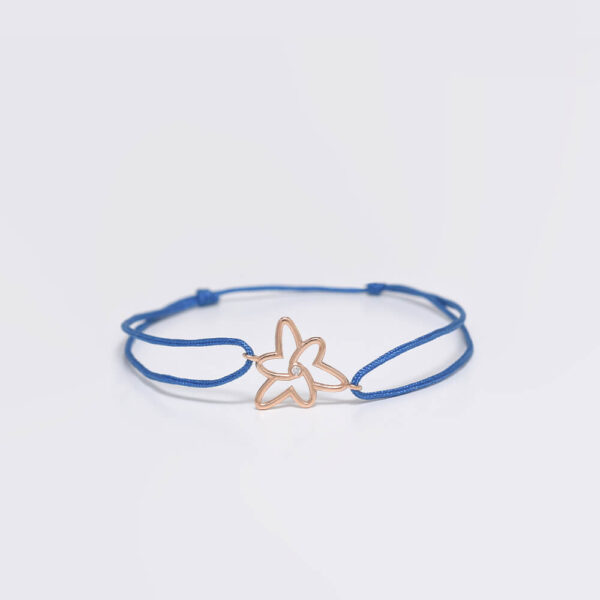 Kalp pırlanta ve altın ip bileklik