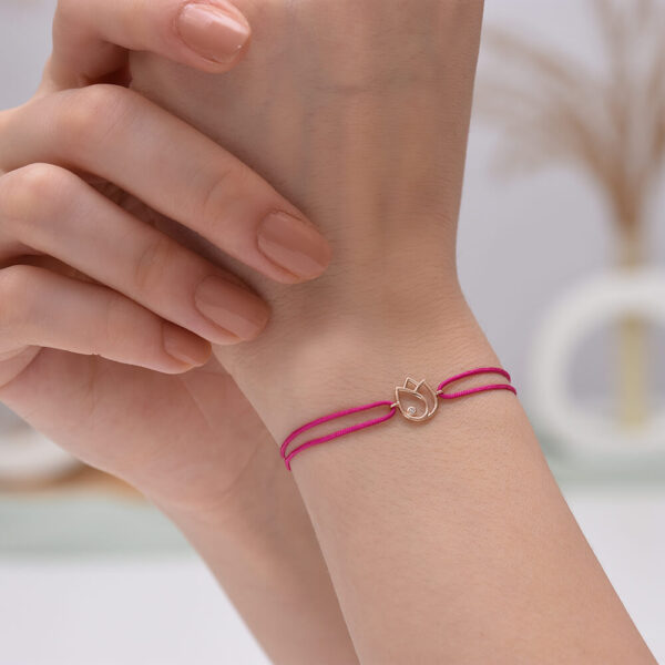 Lale Pırlanta ve Altın İp Bileklik