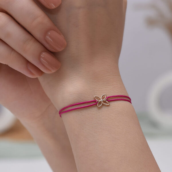 Lotus Pırlanta ve Altın İp Bileklik