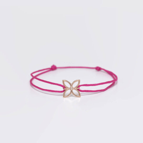 Lotus pırlanta ve altın ip bileklik