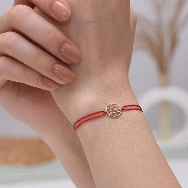 Şans Pırlanta ve Altın İp Bileklik