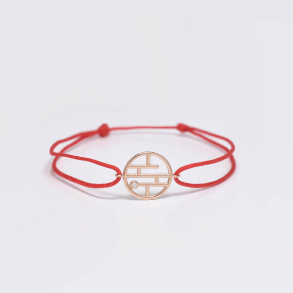 Şans Pırlanta ve Altın İp Bileklik