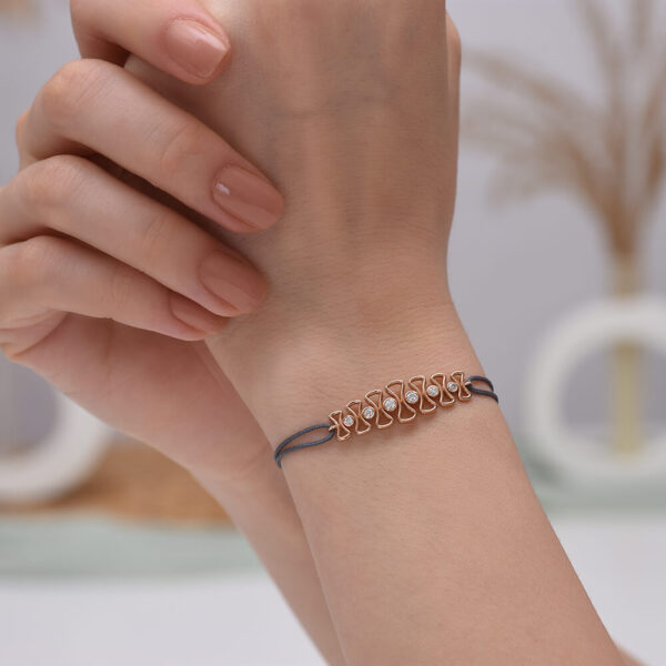 Sonsuzluk Pırlanta ve Altın İp Bileklik