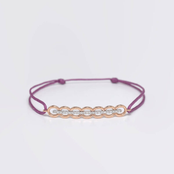 Tasarım Pırlanta ve Altın İp Bileklik