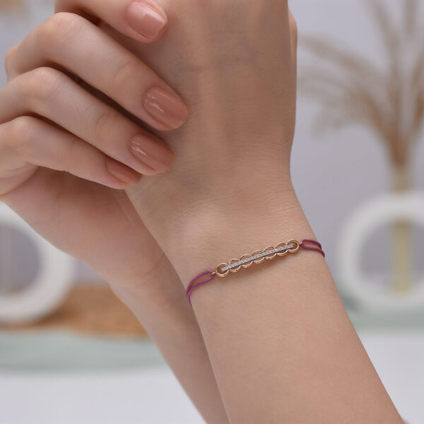 Tasarım Pırlanta ve Altın İp Bileklik