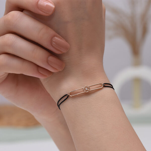 Yonca Pırlanta ve Altın İp Bileklik