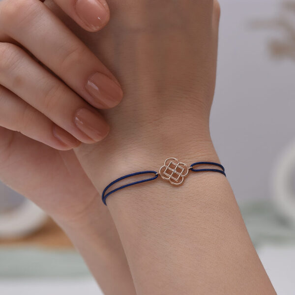 Yonca Pırlanta ve Altın İp Bileklik