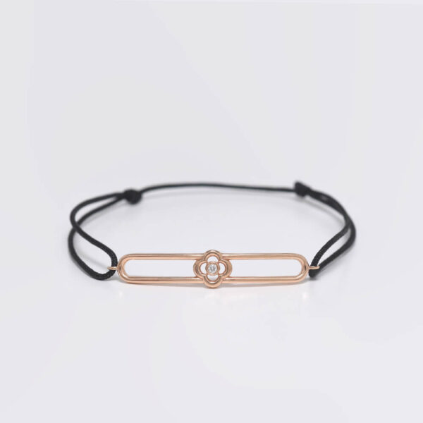 Yonca Pırlanta ve Altın İp Bileklik