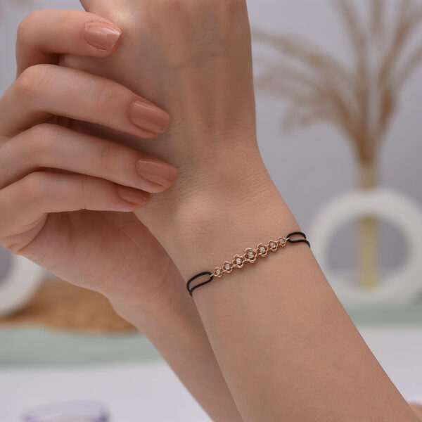 Yonca Pırlanta ve Altın İp Bileklik