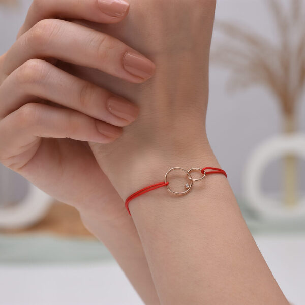 Yuvarlak Pırlanta ve Altın İp Bileklik