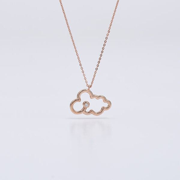 Bulut pırlanta ve altın kolye