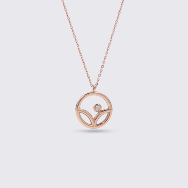 Lotus pırlanta ve altın kolye