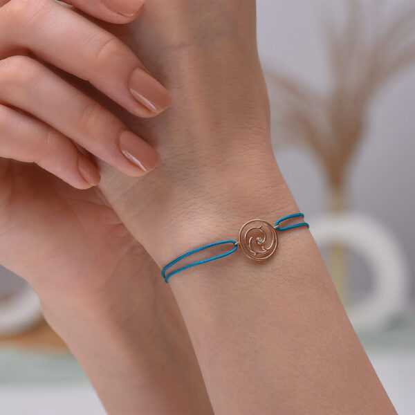 Bir Dilek Tut Pırlanta ve Altın İp Bileklik