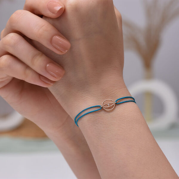 Göz Pırlanta ve Altın İp Bileklik