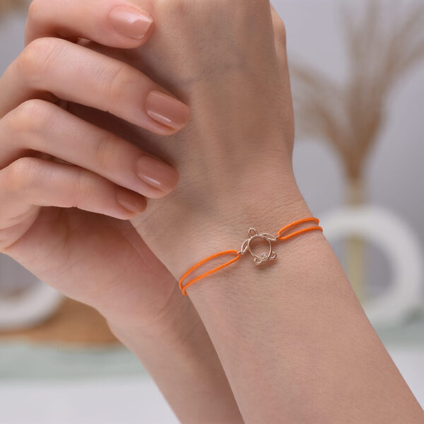 Kaplumbağa Pırlanta ve Altın İp Bileklik