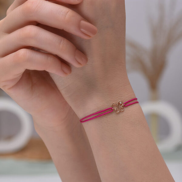 Kelebek Pırlanta ve Altın İp Bileklik