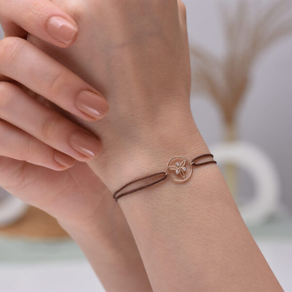 Kutup Yıldızı Pırlanta ve Altın İp Bileklik