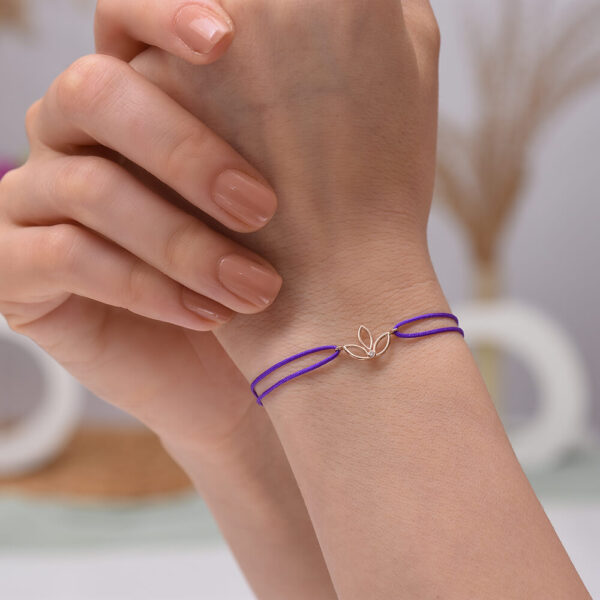 Lotus Pırlanta ve Altın İp Bileklik