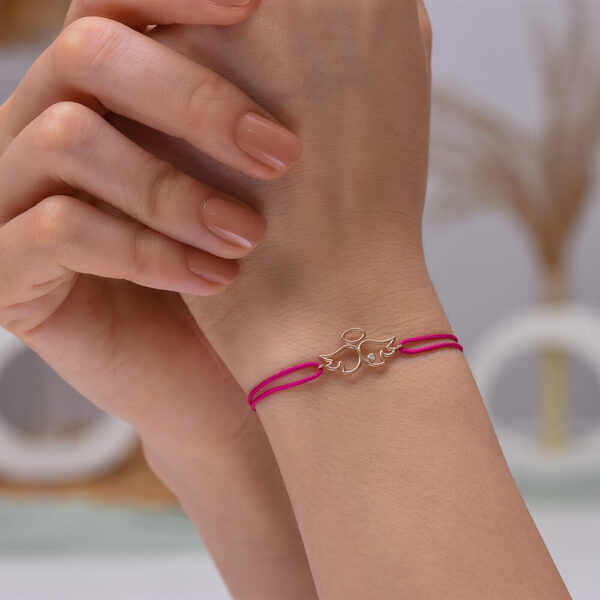 Melek Pırlanta ve Altın İp Bileklik