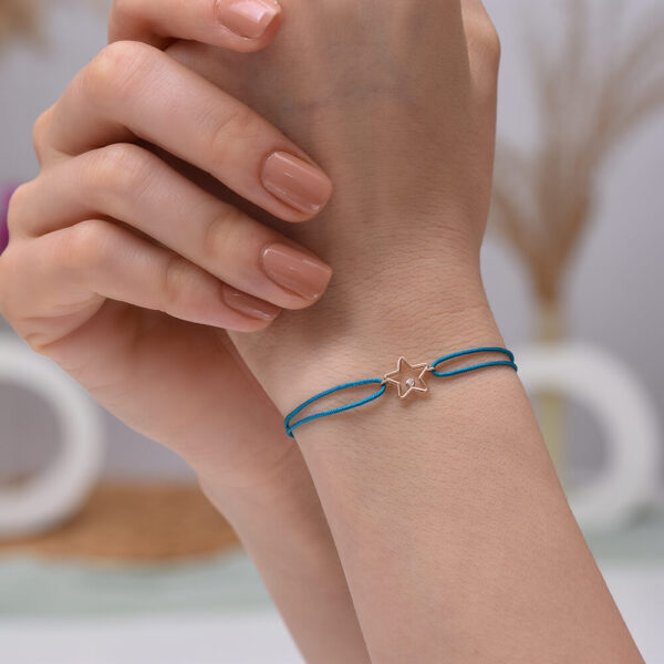 Yıldız Pırlanta ve Altın İp Bileklik