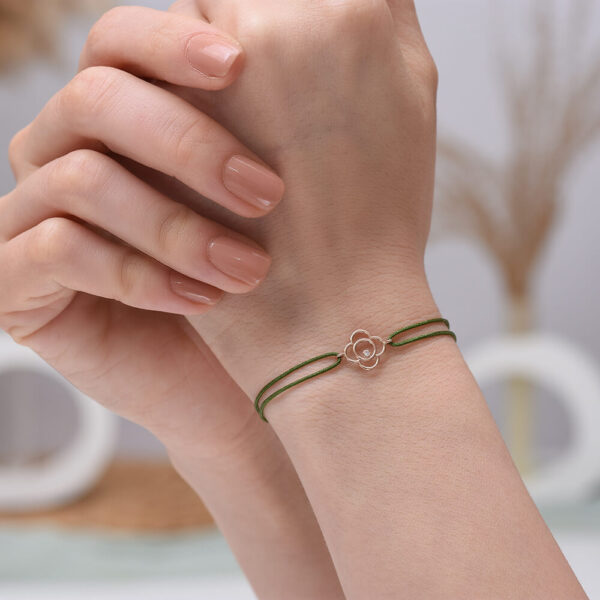 Yonca Pırlanta ve Altın İp Bileklik